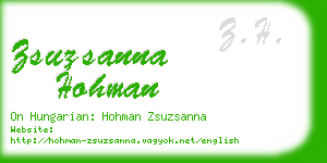 zsuzsanna hohman business card